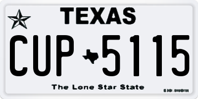 TX license plate CUP5115