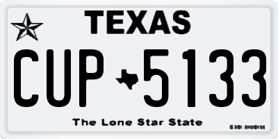 TX license plate CUP5133