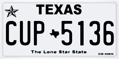 TX license plate CUP5136