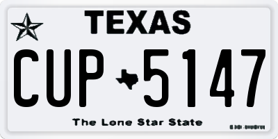 TX license plate CUP5147