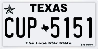 TX license plate CUP5151