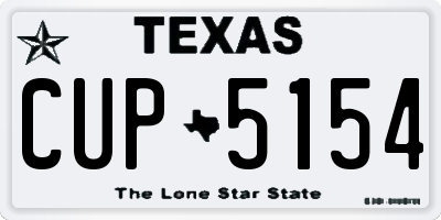 TX license plate CUP5154