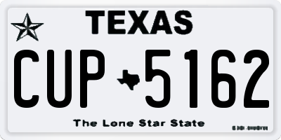 TX license plate CUP5162