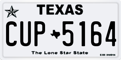 TX license plate CUP5164