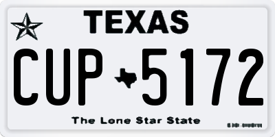 TX license plate CUP5172
