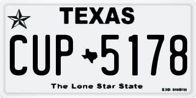 TX license plate CUP5178