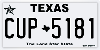 TX license plate CUP5181
