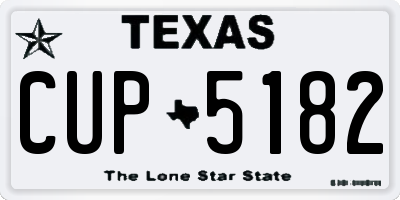 TX license plate CUP5182