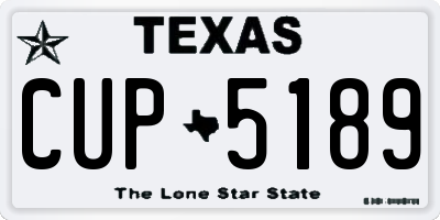 TX license plate CUP5189