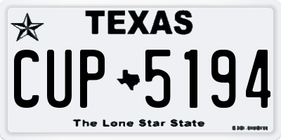 TX license plate CUP5194