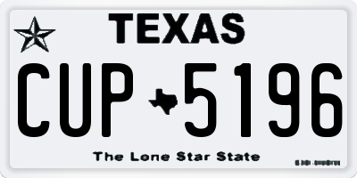 TX license plate CUP5196