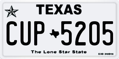 TX license plate CUP5205