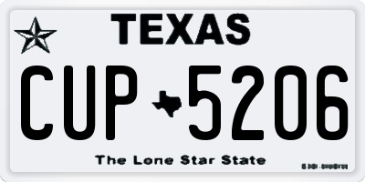 TX license plate CUP5206
