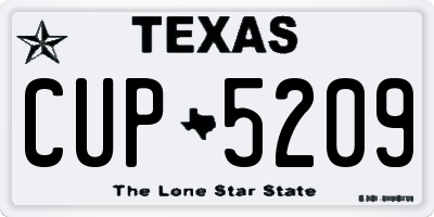 TX license plate CUP5209
