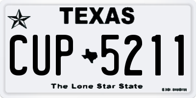 TX license plate CUP5211