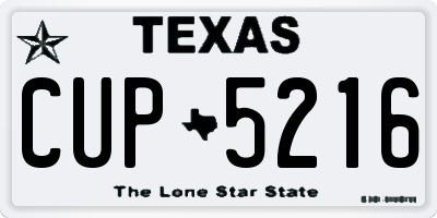 TX license plate CUP5216