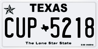 TX license plate CUP5218