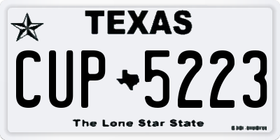 TX license plate CUP5223