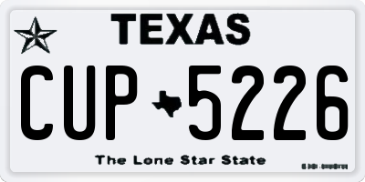 TX license plate CUP5226