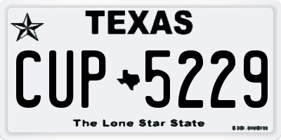TX license plate CUP5229