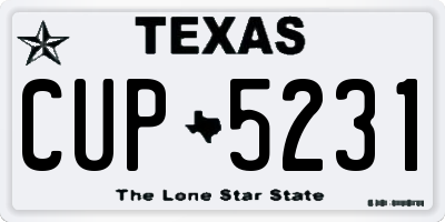 TX license plate CUP5231