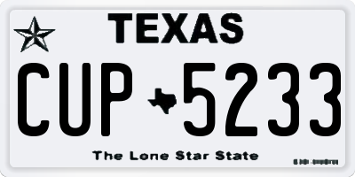 TX license plate CUP5233
