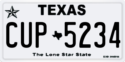 TX license plate CUP5234