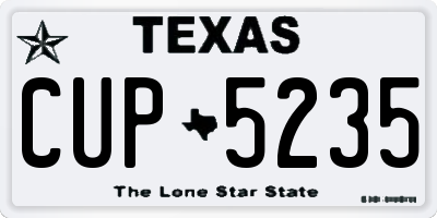 TX license plate CUP5235