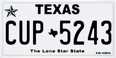 TX license plate CUP5243