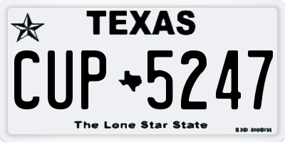 TX license plate CUP5247