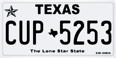 TX license plate CUP5253