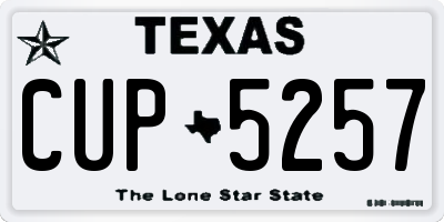 TX license plate CUP5257