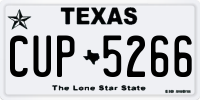 TX license plate CUP5266