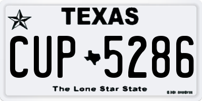TX license plate CUP5286
