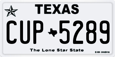 TX license plate CUP5289