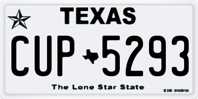 TX license plate CUP5293