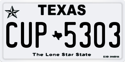 TX license plate CUP5303