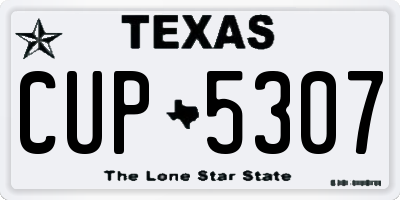 TX license plate CUP5307
