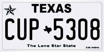 TX license plate CUP5308