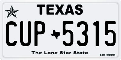 TX license plate CUP5315