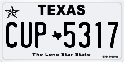 TX license plate CUP5317