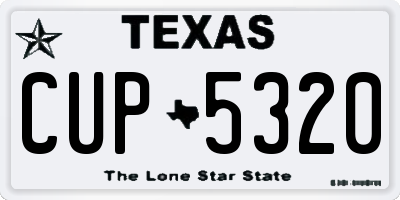 TX license plate CUP5320