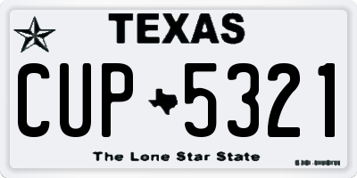 TX license plate CUP5321