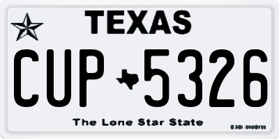 TX license plate CUP5326