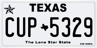 TX license plate CUP5329