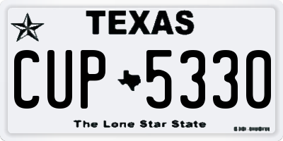 TX license plate CUP5330