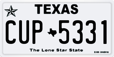 TX license plate CUP5331