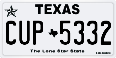 TX license plate CUP5332