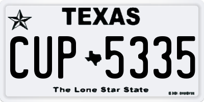 TX license plate CUP5335