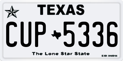 TX license plate CUP5336